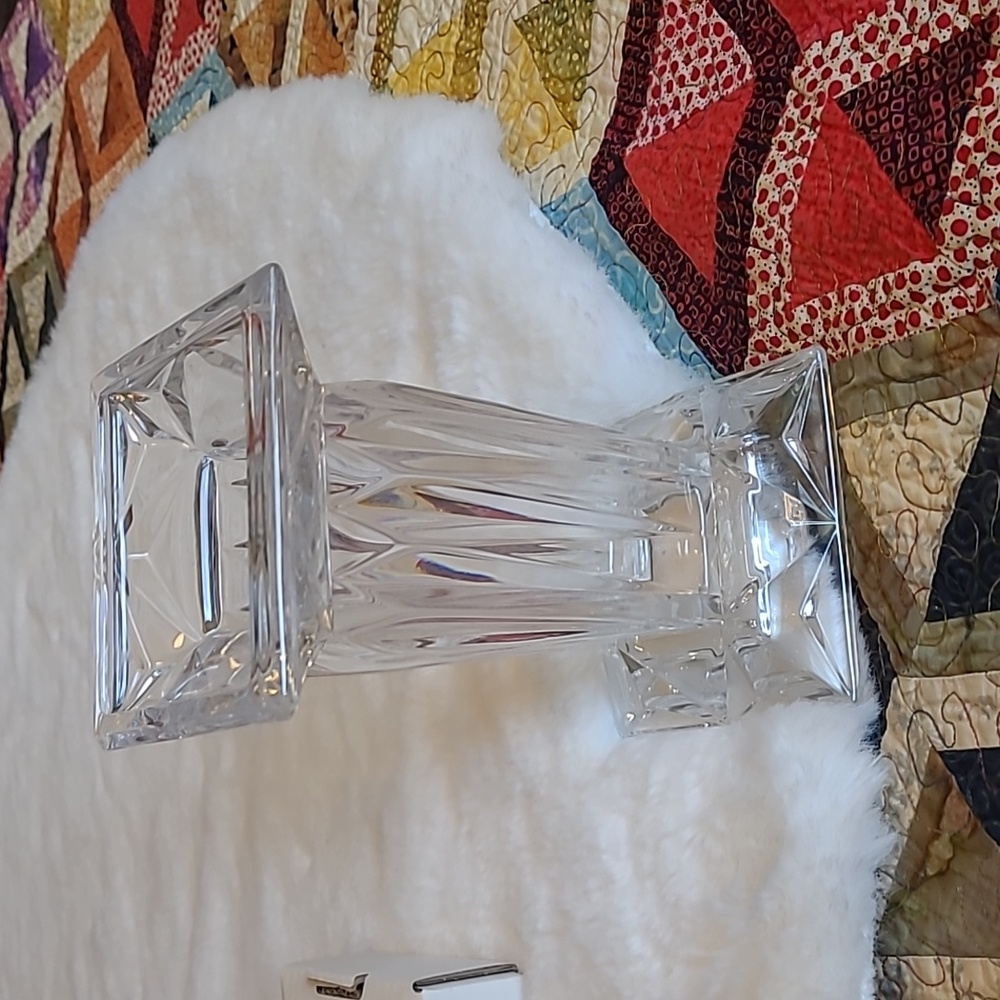 Vintage New 90's Partylite Quad Crystal Pillar Pedestal Candle Holder